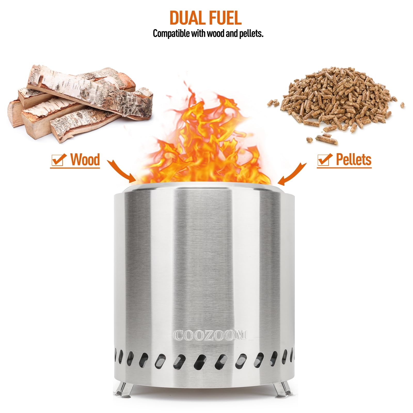 Detachable grate of COOZOOM fire pit for easy ash disposal
