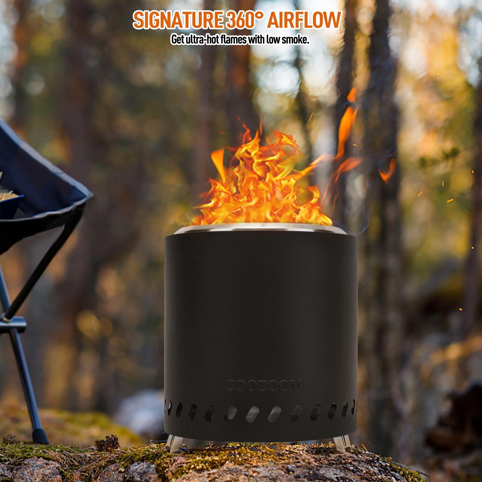 Detachable grate of COOZOOM fire pit for easy ash disposal