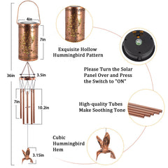 Detachable hummingbird lantern feature of Howarmer wind chimes