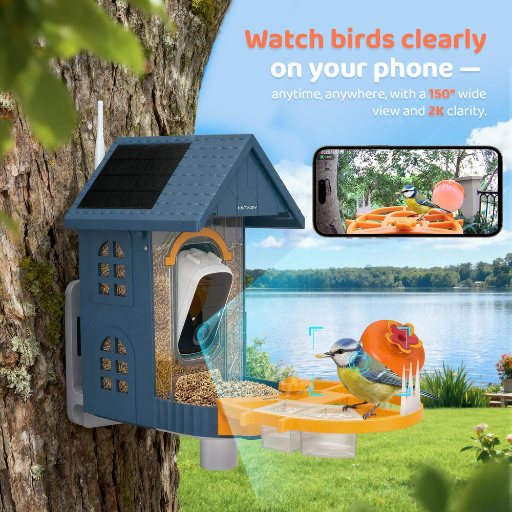 Detachable tray of Minikey Smart Bird Feeder for easy cleaning
