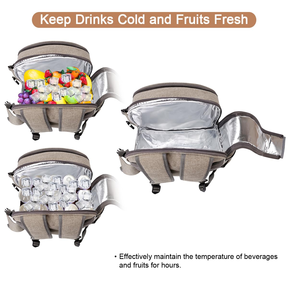 Detachable wine holder and blanket of Sunflora Picnic Backpack