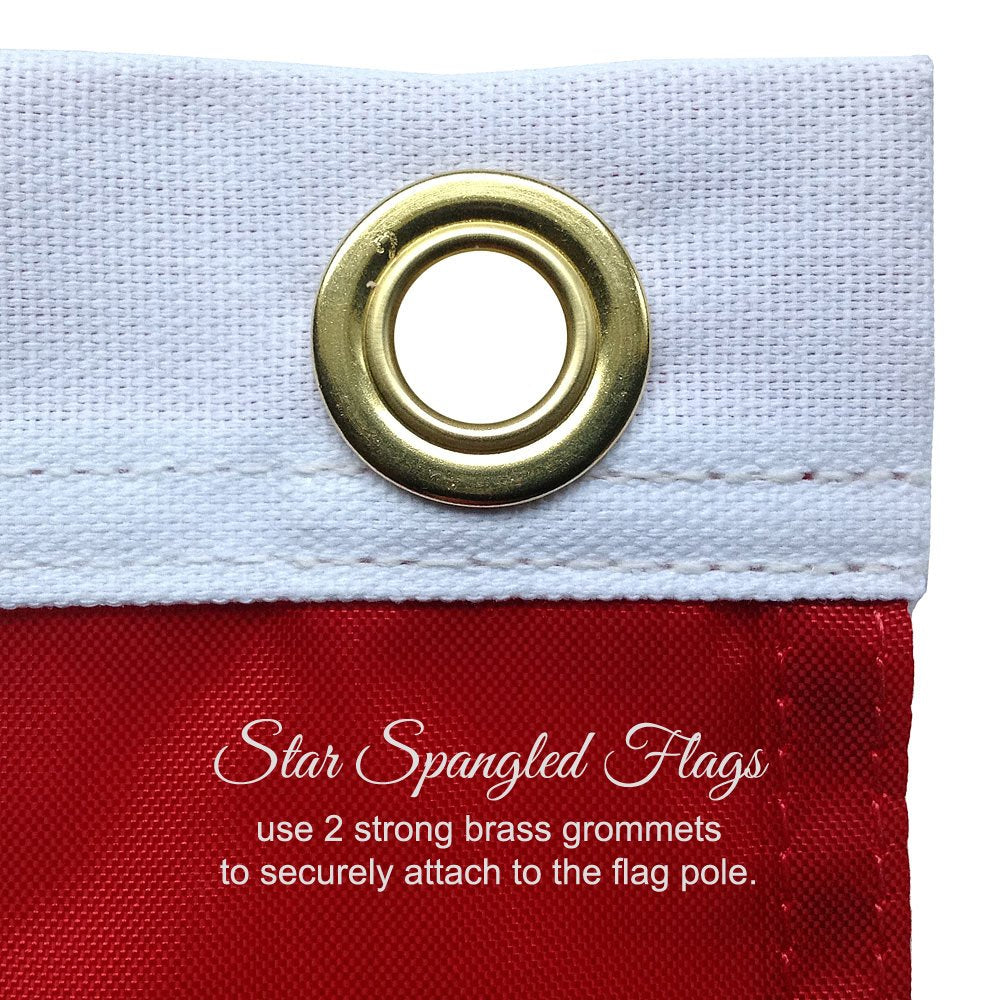 Detail of brass grommets on the 3x5 USA Flag