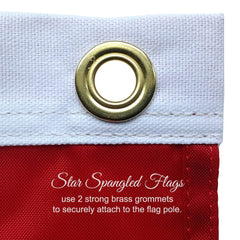 Detail of brass grommets on the 3x5 USA Flag