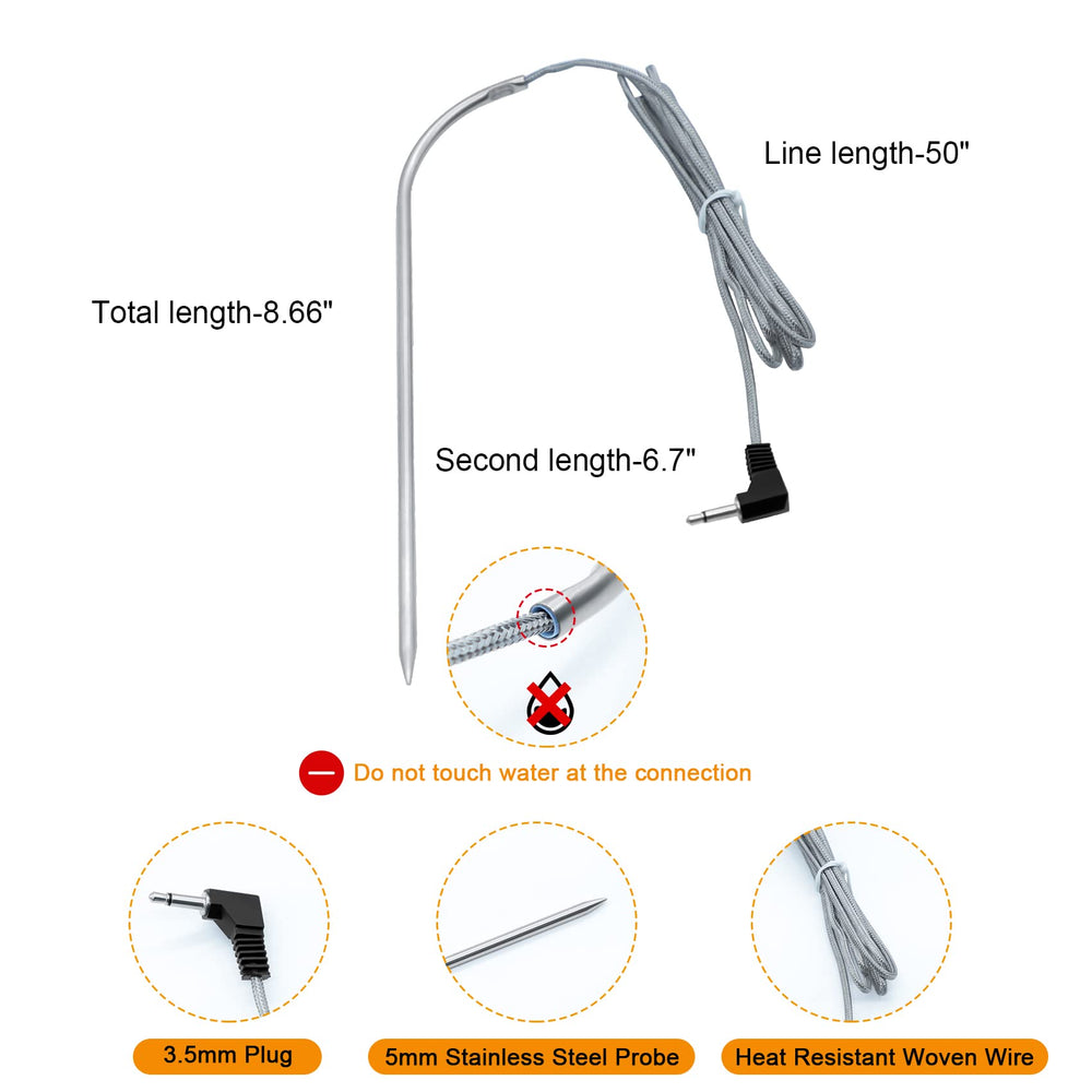 Detail of COMVIEE Meat Probe with stainless steel finish