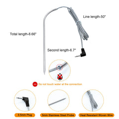 Detail of COMVIEE Meat Probe with stainless steel finish