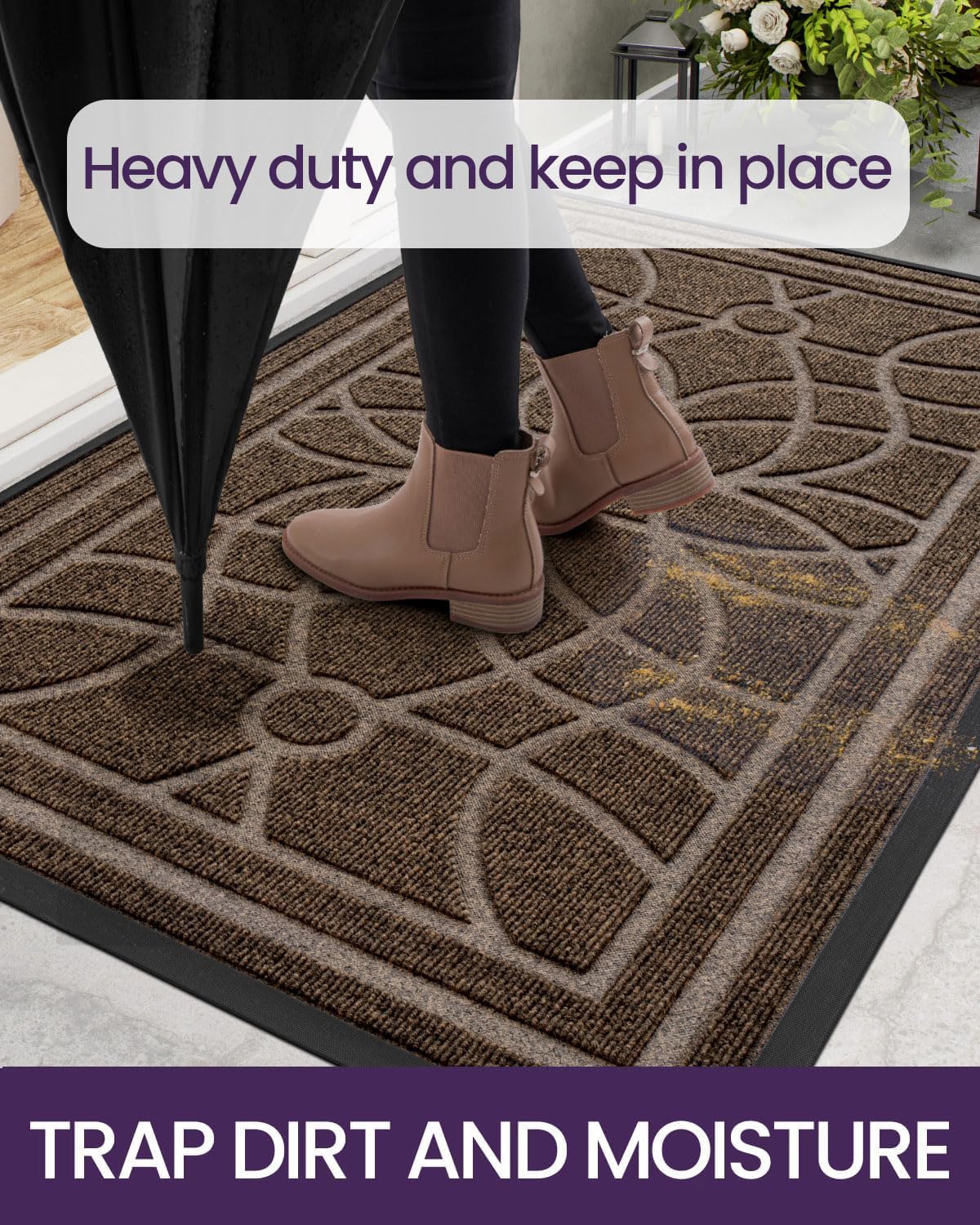 Detail of DEXI door mat edges and thickness