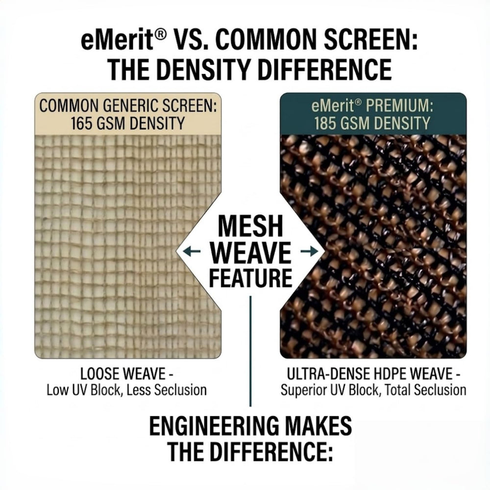 Detail of fabric texture of EMERIT shade cloth
