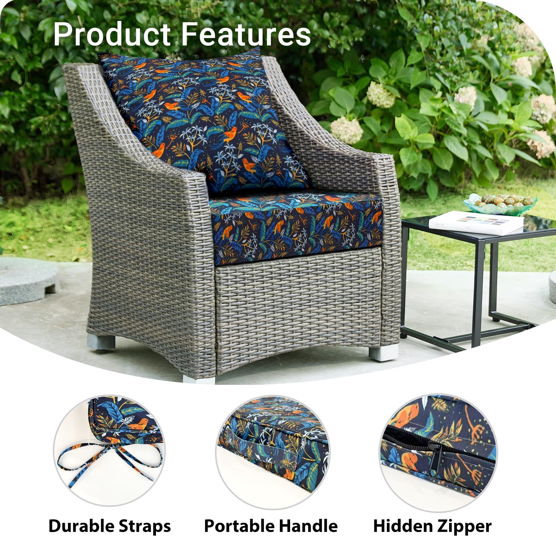 Detail of IPYNBAP Outdoor Cushion fabric texture
