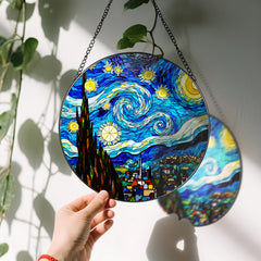 Detail of LAOWEIKI Starry Night stained glass design