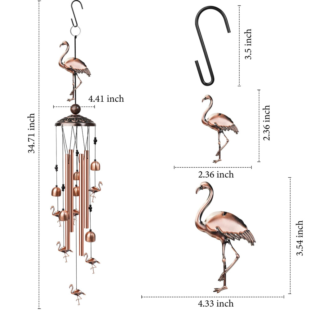 Detail of the bell charms on Nowpis Flamingo Wind Chimes