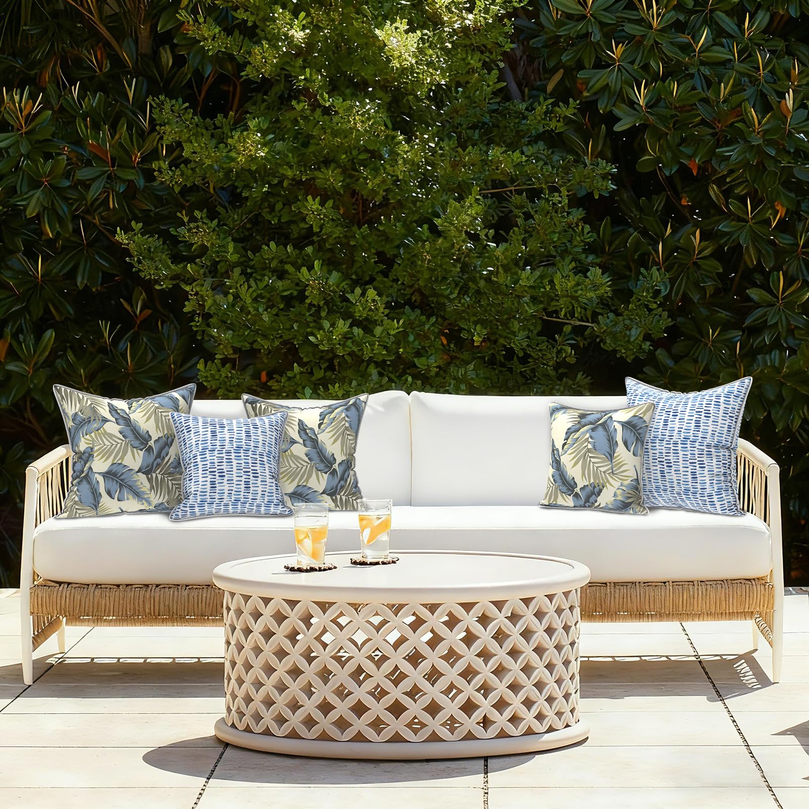 Detail of the fabric texture of LVTXIII Outdoor Throw Pillow Covers