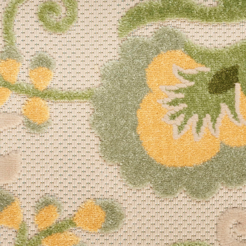 Detail of the floral pattern on Nourison Aloha Runner Rug