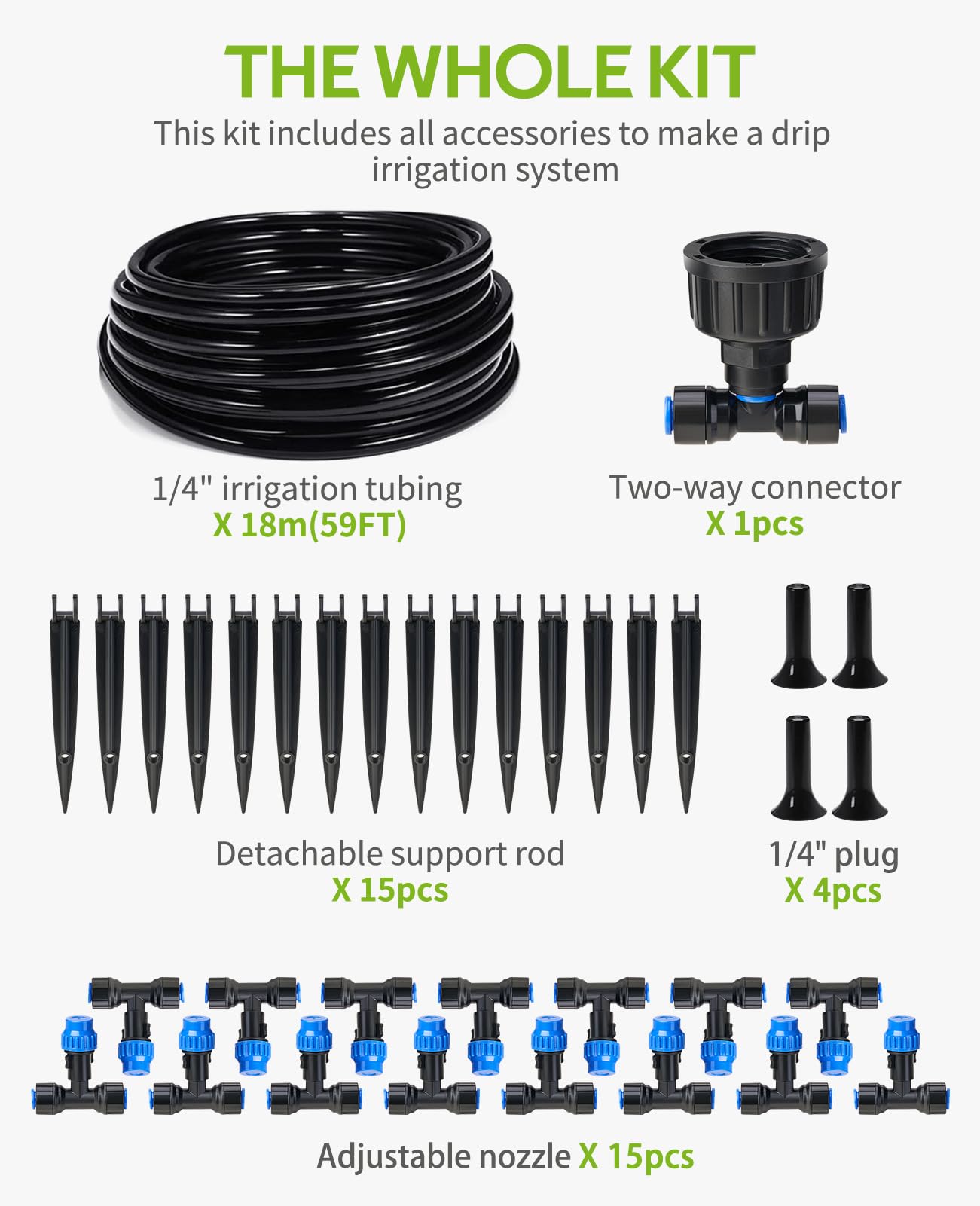 Detail of the quick-connect fittings in HIRALIY irrigation system