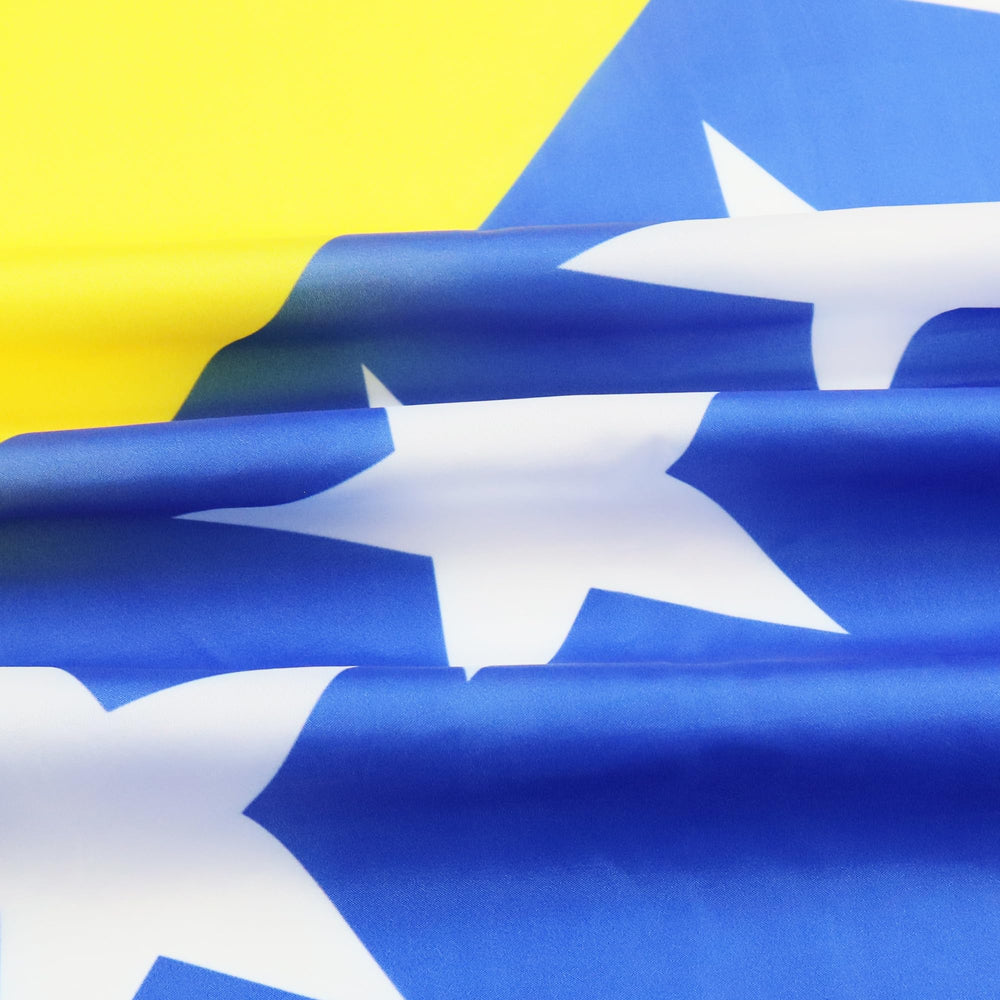 Detail of the reinforced seams on the Bosnia and Herzegovina Flag