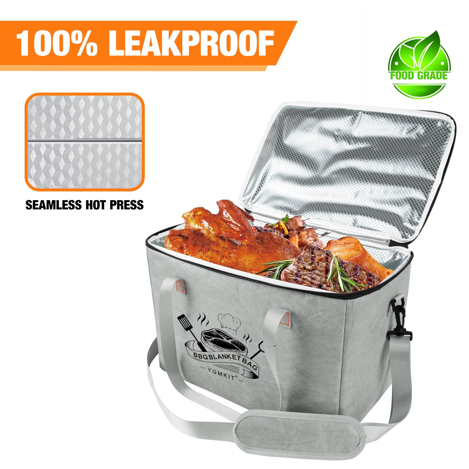 Detail of YGMkit BBQ Blanket padded handle and shoulder strap