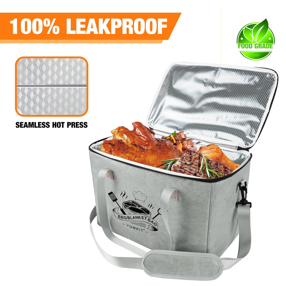 Detail of YGMkit BBQ Blanket padded handle and shoulder strap