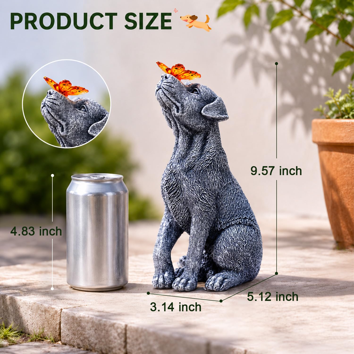 Detailed close-up of Goodeco Dog Statue texture