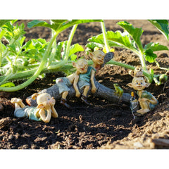 Detailed close-up of hand-painted Top Collection Fairy Garden Pixies
