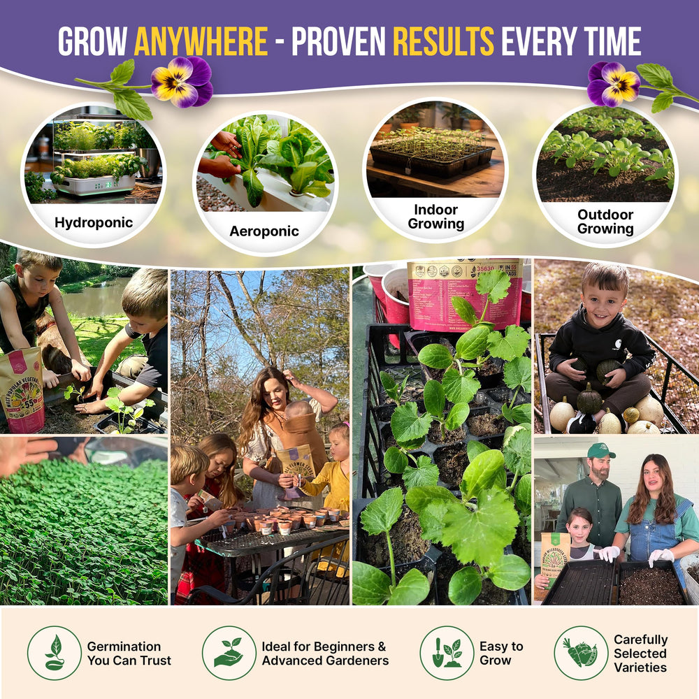Detailed growing instructions and QR code on seed packet