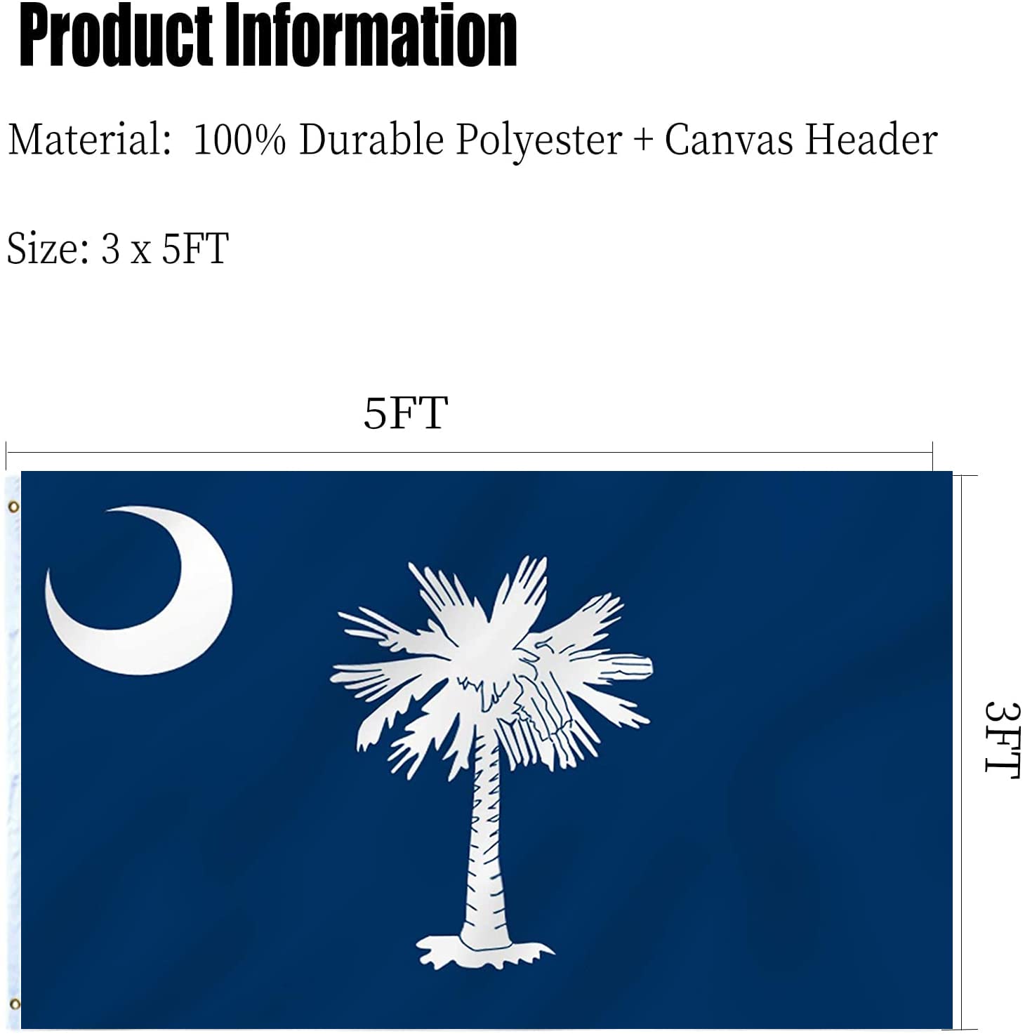 Detailed stitching of ARSOF South Carolina flag