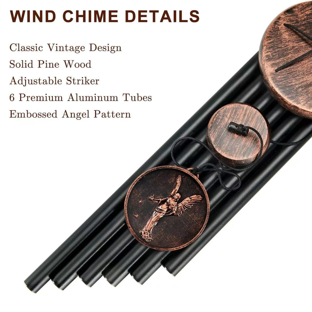 Detailed view of aluminum tubes on the wind chimes