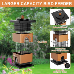Detailed view of Auslar Squirrel Proof Bird Feeder feeding ports