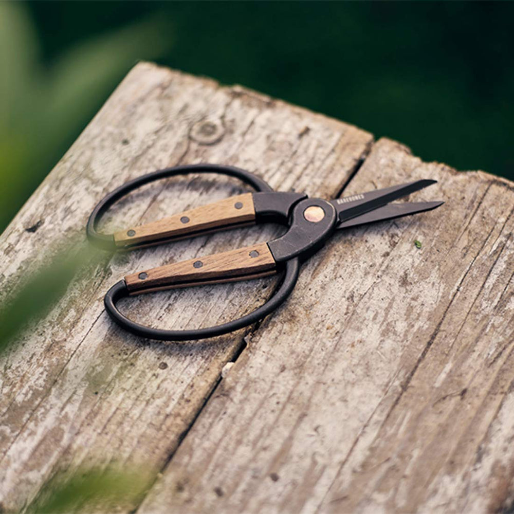 Detailed view of Barebones Garden Scissors sharp blades