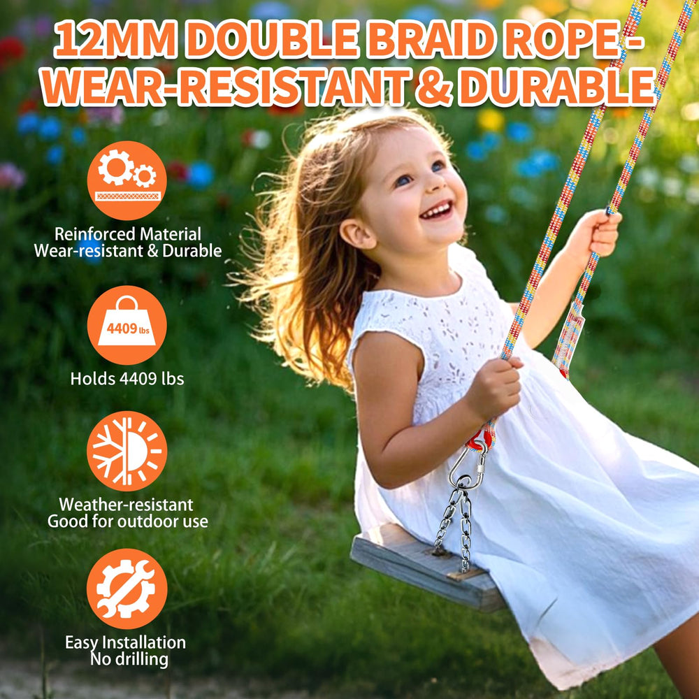 Detailed view of braided rope design of Werfeito swing ropes