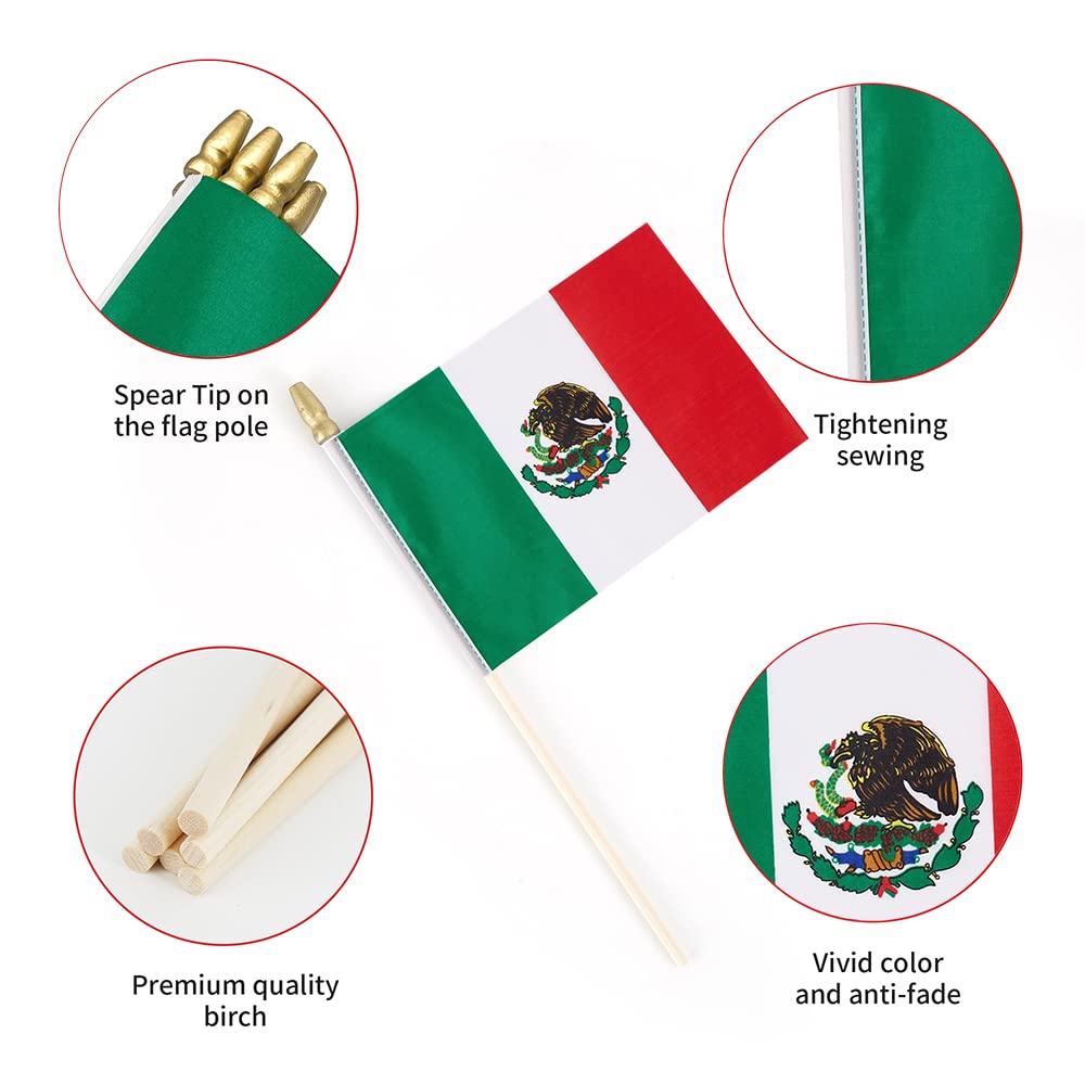 Detailed view of Ckexin Mini Mexican Flag showing vibrant colours