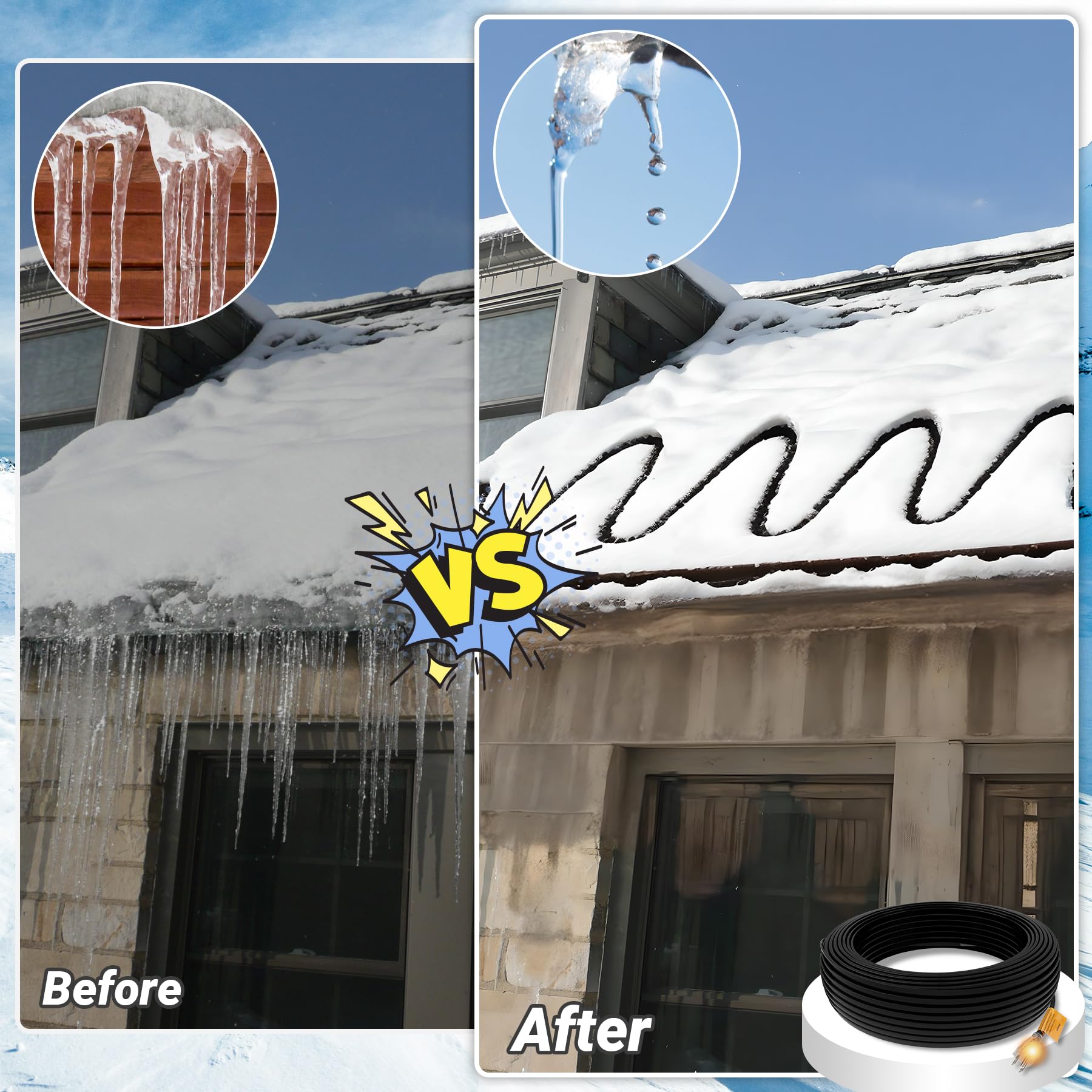 Detailed view of Eastrexon Roof Heat Tape features