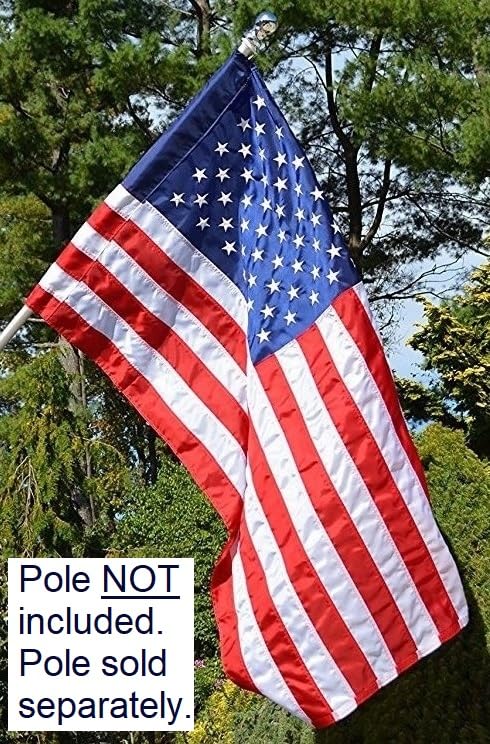 Detailed view of embroidered stars on US Flag Factory 3x5 FT American Flag