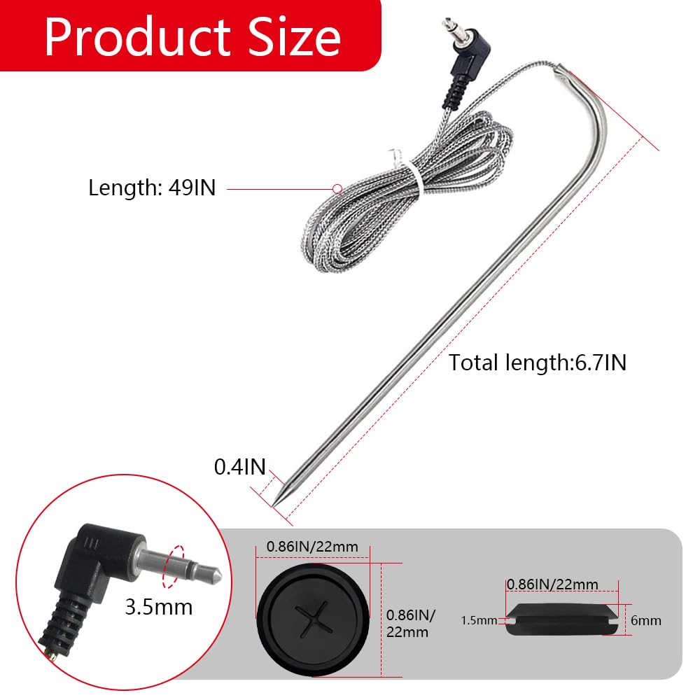 Detailed view of FCCUM stainless steel meat probe