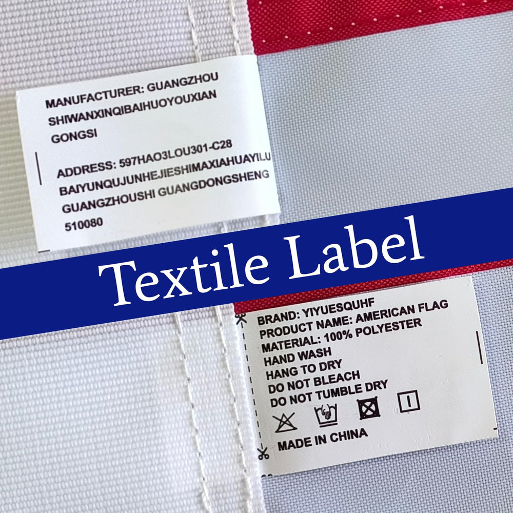Detailed view of four rows of lock-stitching on YIYUESQUHF Flag