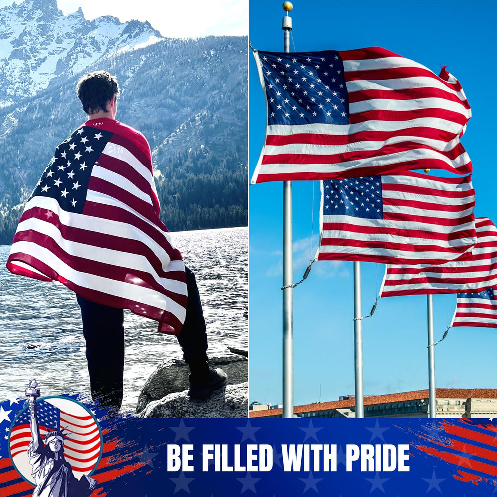 Detailed view of GYaozii American Flag's fabric texture