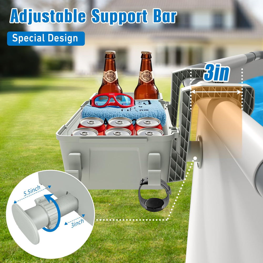 Detailed view of hooks and support bar of HKQ Storage Basket