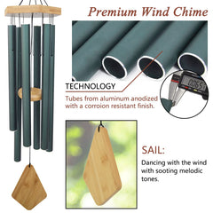 Detailed view of Howarmer wind chime's aluminum tubes