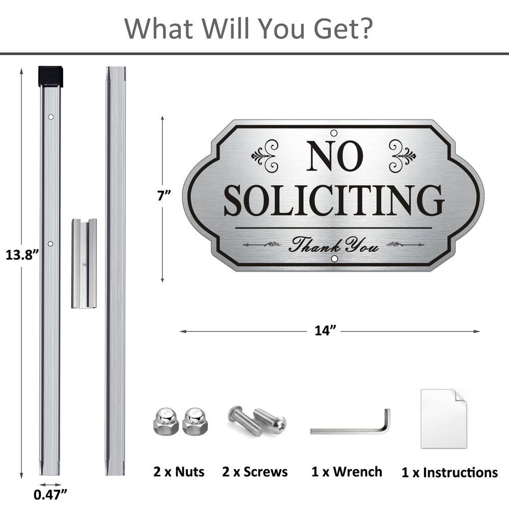 Detailed view of i-CowFun No Soliciting Sign showing UV coating