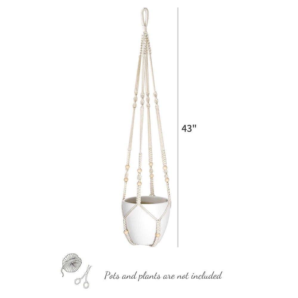 Detailed view of Mkono macrame hanger's cotton cord material