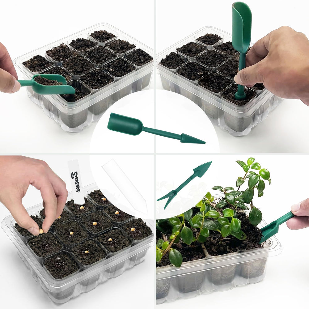 Detailed view of Qoolife seed starter tray's LED setup