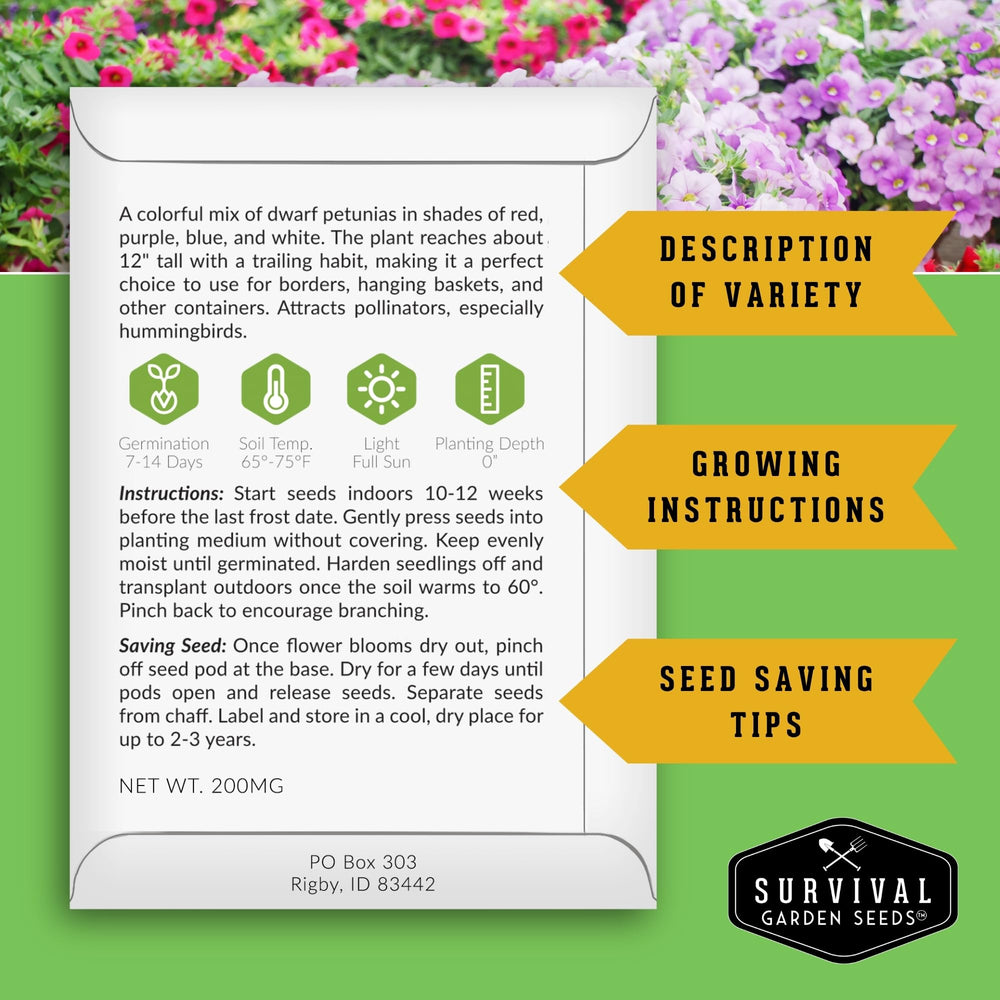 Detailed view of seed packets including Opal Basil and Buttercrunch Lettuce