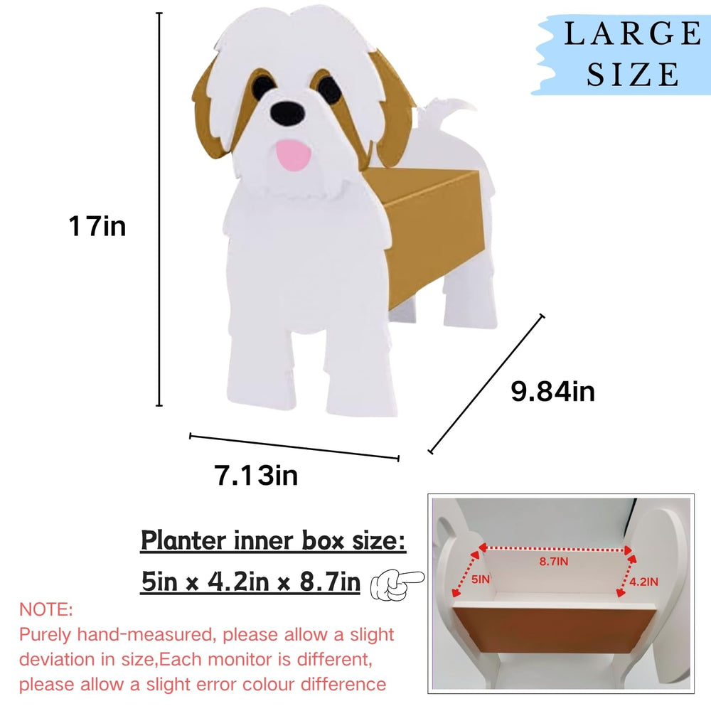Detailed view of strolfay dog planter with drainage holes