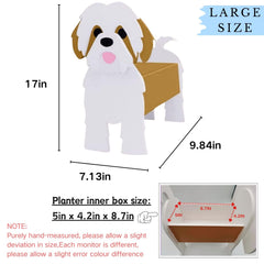 Detailed view of strolfay dog planter with drainage holes
