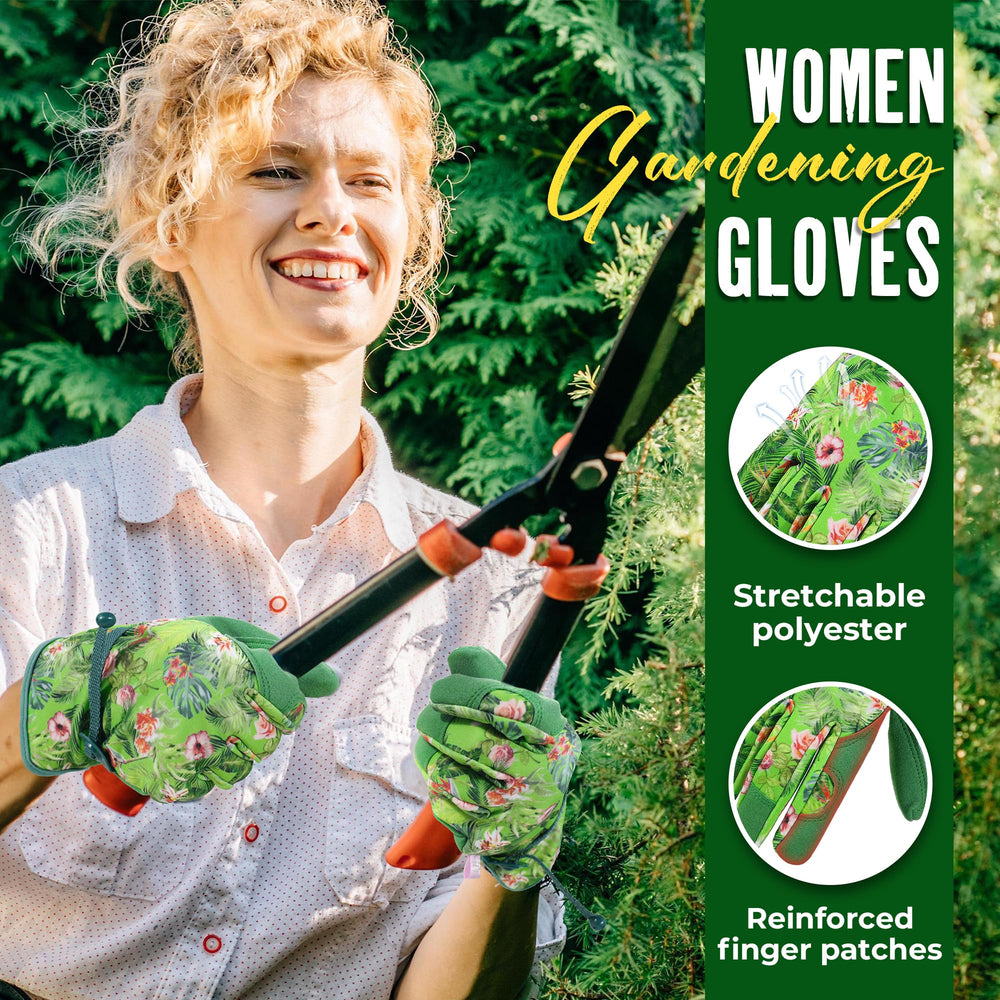 Detailed view of synthetic leather palms on HANDLANDY Gardening Gloves