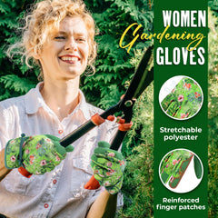 Detailed view of synthetic leather palms on HANDLANDY Gardening Gloves
