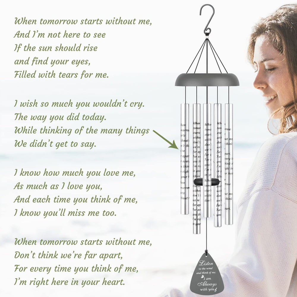 Detailed view of the aluminum tubes of the wind chimes