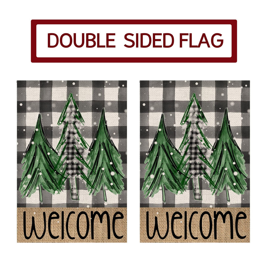 Detailed view of the double-sided print on the flag