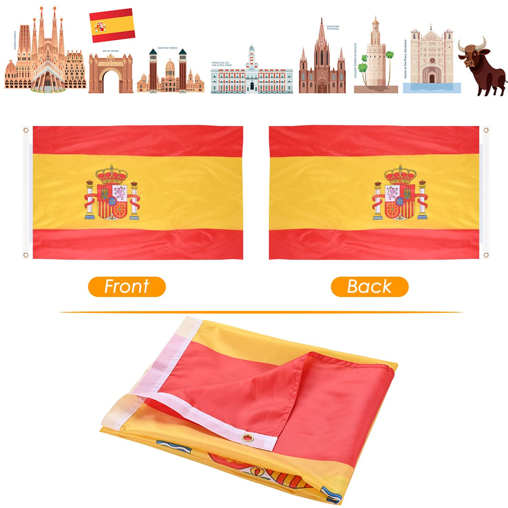 Detailed view of the fabric texture of AhfuLife Spain National Flag