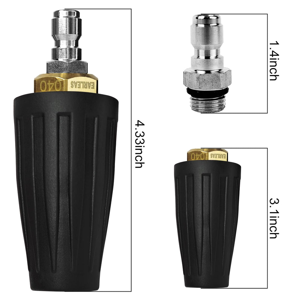 Detailed view of the nozzle's rotating jet feature