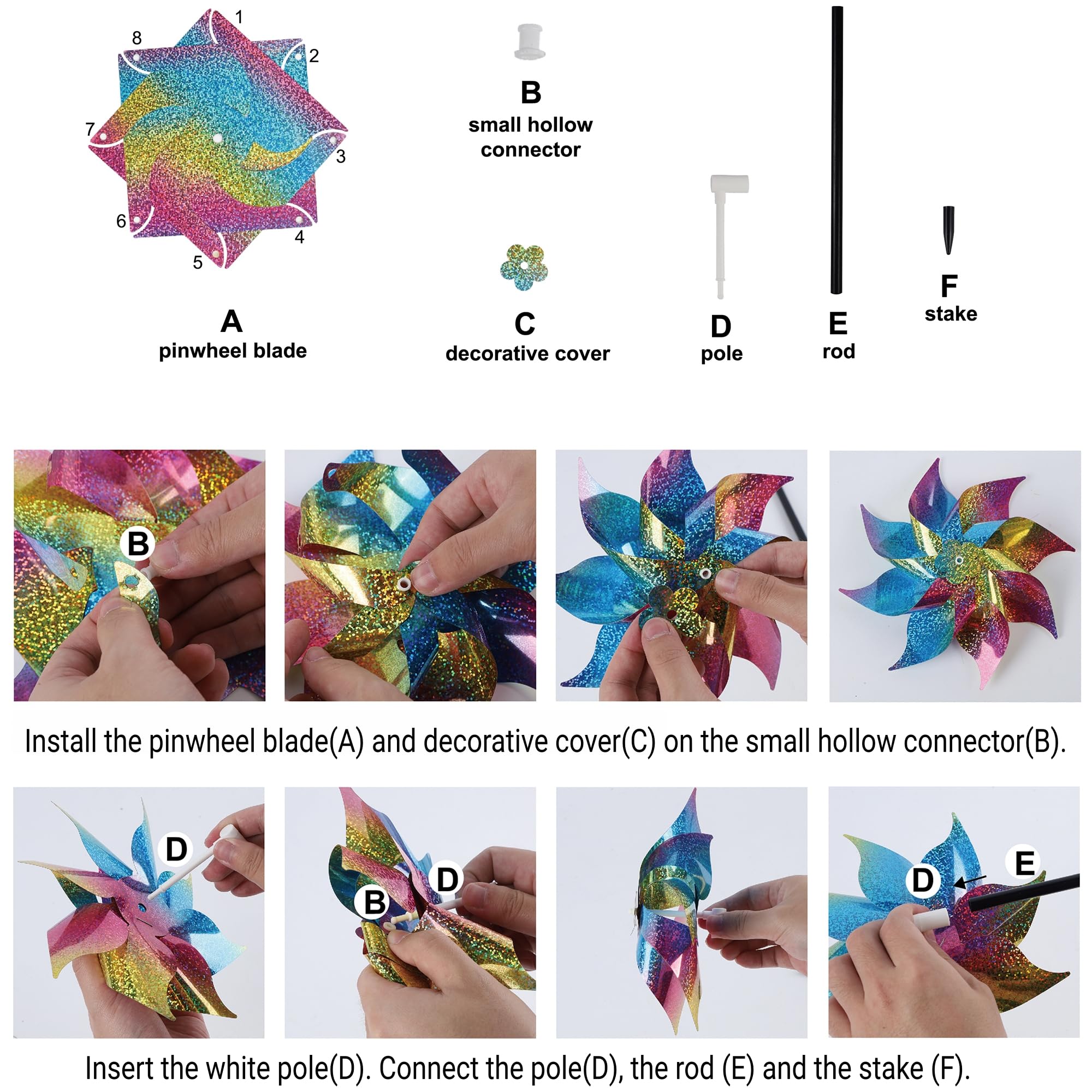 Detailed view of the pinwheel's Mylar material