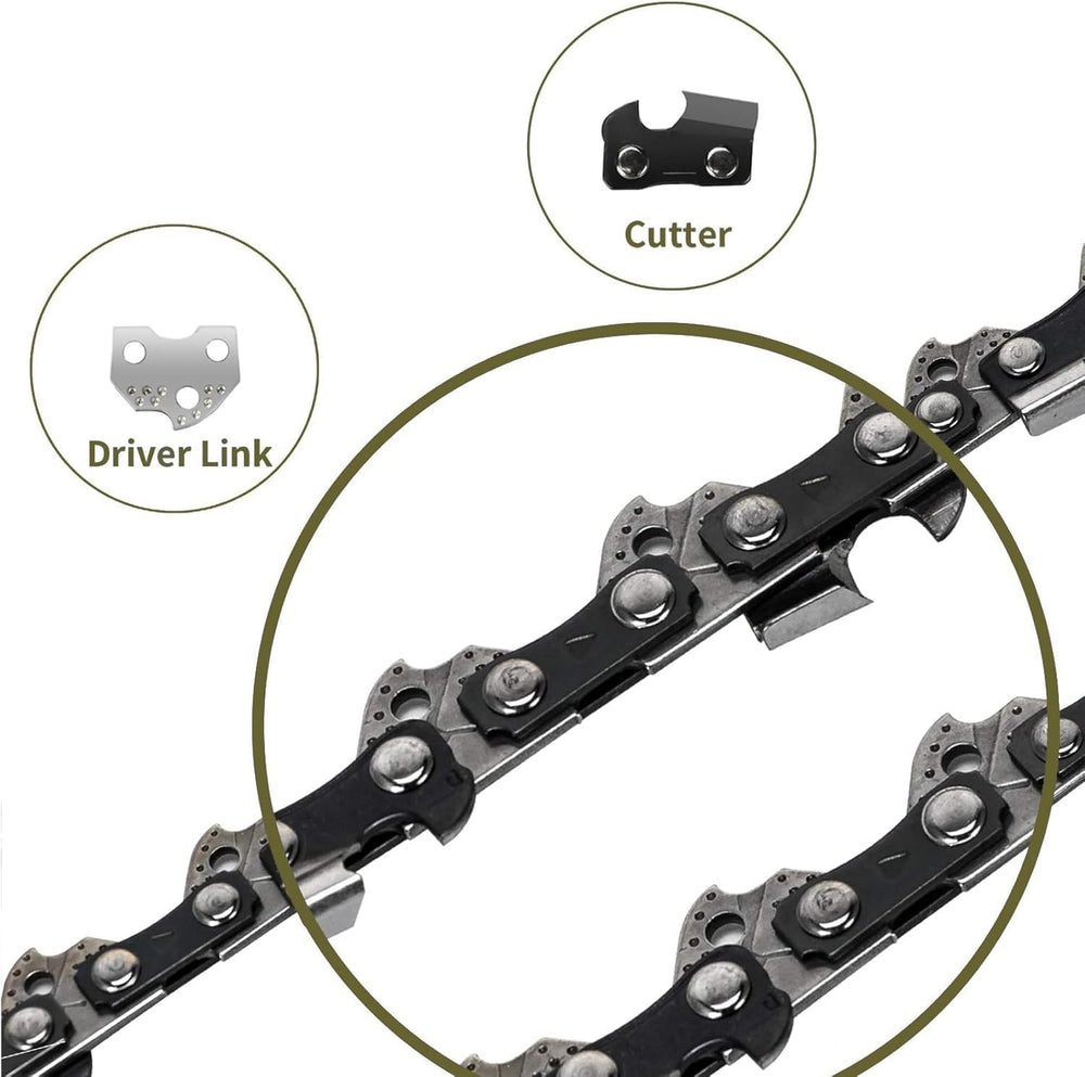 Detailed view of the teeth on ANCKNE chainsaw chain